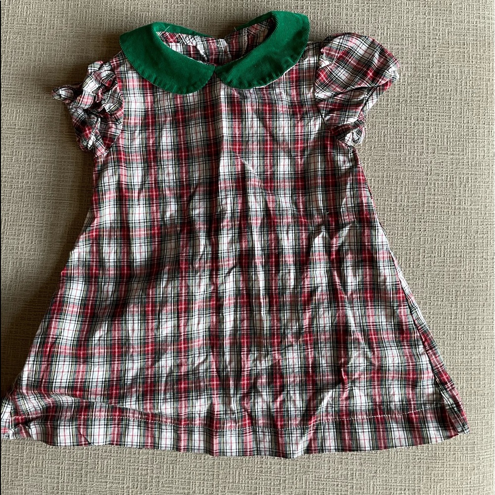 Smocked tartan plaid Christmas dress